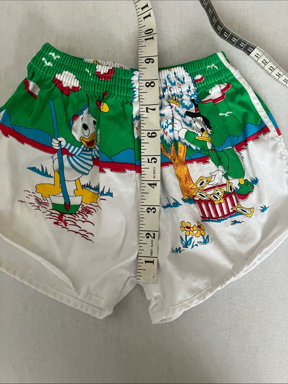 Vintage Kids Cartoon Shorts in White, Green & Yellow - Picture 7 of 7